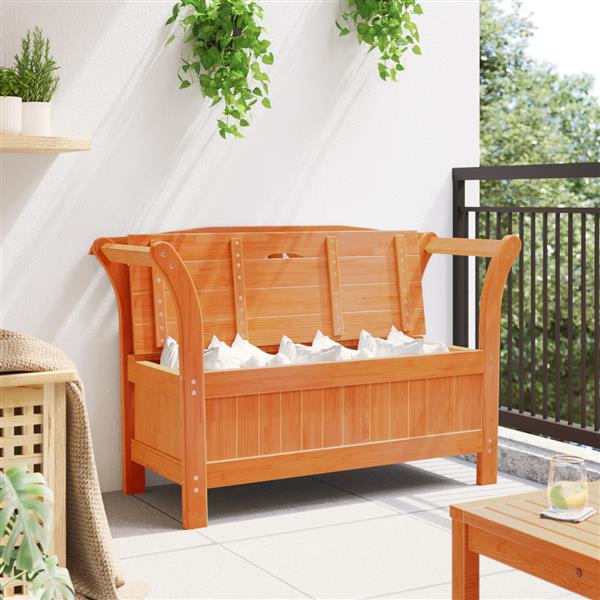 Grote foto vidaxl tuinopbergbank acacia 119x76x44 cm massief hout tuin en terras tuinmeubelen