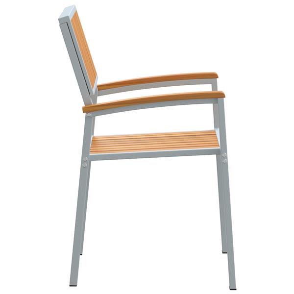 Grote foto vidaxl buitenstoelen 4 stuks stapelbaar grijs van massief acaciahout en metaal tuin en terras tuinmeubelen