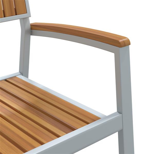 Grote foto vidaxl buitenstoelen 4 stuks stapelbaar grijs van massief acaciahout en metaal tuin en terras tuinmeubelen