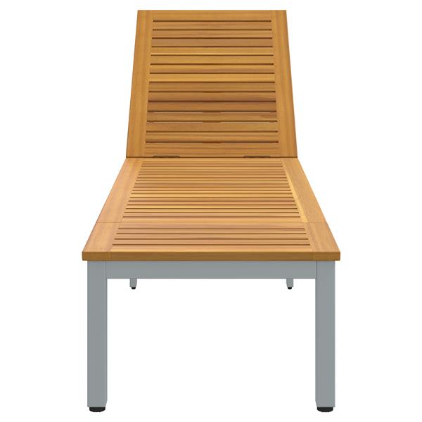 Grote foto vidaxl ligbed grijs 200x55x35 cm massief acaciahout tuin en terras tuinmeubelen