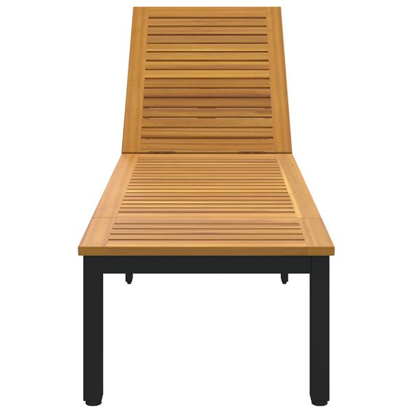 Grote foto vidaxl ligbed zwart 200x55x35 cm massief acaciahout tuin en terras tuinmeubelen