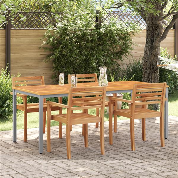 Grote foto vidaxl tuin tafel 200x90x75 cm van massief acaciahout en metaal tuin en terras tuinmeubelen