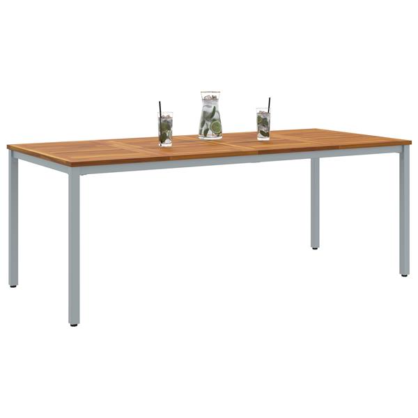 Grote foto vidaxl tuin tafel 200x90x75 cm van massief acaciahout en metaal tuin en terras tuinmeubelen