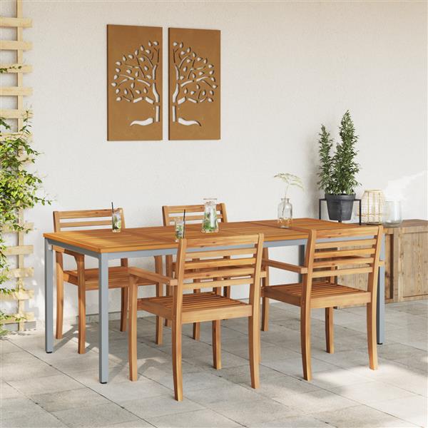 Grote foto vidaxl tuin tafel 200x90x75 cm van massief acaciahout en metaal tuin en terras tuinmeubelen