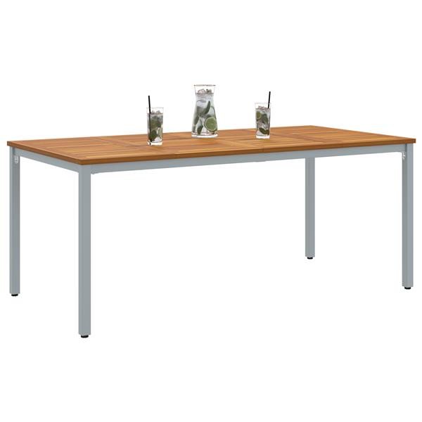 Grote foto vidaxl tuin tafel 180x90x75 cm massief acacia hout en metaal tuin en terras tuinmeubelen