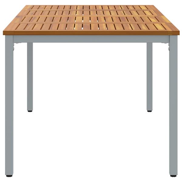 Grote foto vidaxl tuin tafel 180x90x75 cm massief acacia hout en metaal tuin en terras tuinmeubelen