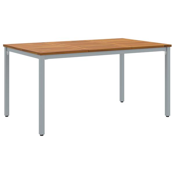 Grote foto vidaxl tuintafel 150x90x75 cm van massief acacia hout en metaal tuin en terras tuinmeubelen
