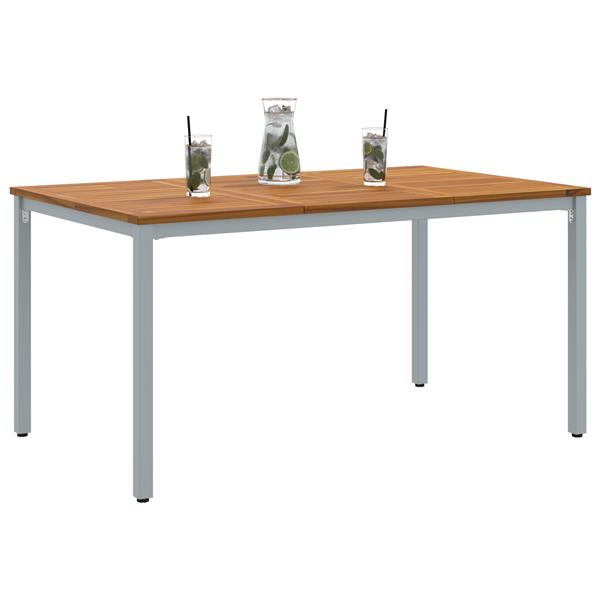 Grote foto vidaxl tuintafel 150x90x75 cm van massief acacia hout en metaal tuin en terras tuinmeubelen