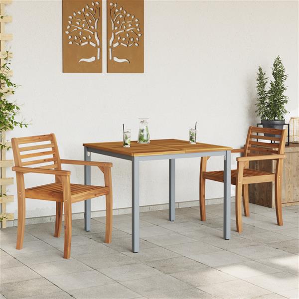 Grote foto vidaxl tuin tafel 90x90x75 cm van massief acacia hout en metaal tuin en terras tuinmeubelen