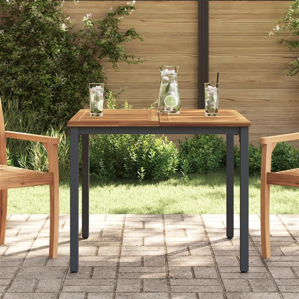 Grote foto vidaxl tuin tafel 90x90x75 cm van massief acaciahout en metaal tuin en terras tuinmeubelen