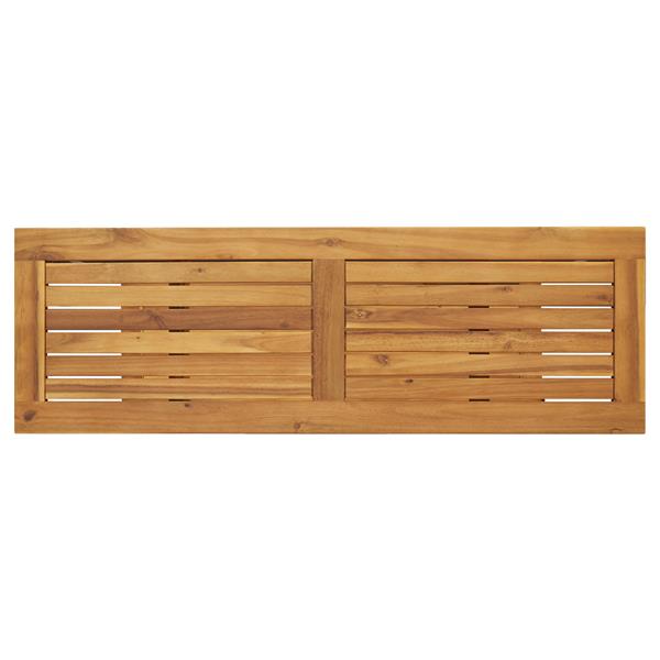 Grote foto vidaxl tuin tafel natuur grijs 35x110x75 cm massief hout en staal tuin en terras tuinmeubelen