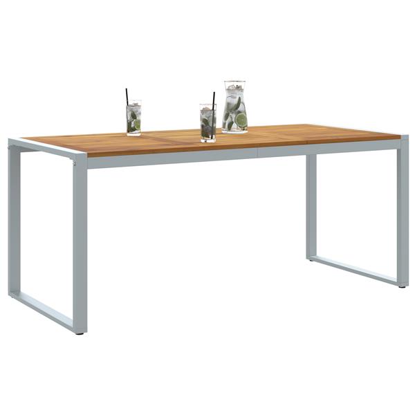 Grote foto vidaxl tuintafel 180x90x75 cm staal en massief acaciahout grijs tuin en terras tuinmeubelen
