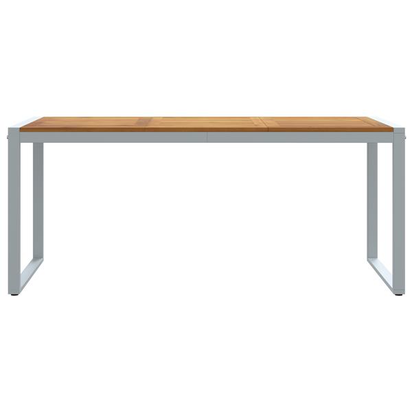 Grote foto vidaxl tuintafel 180x90x75 cm staal en massief acaciahout grijs tuin en terras tuinmeubelen