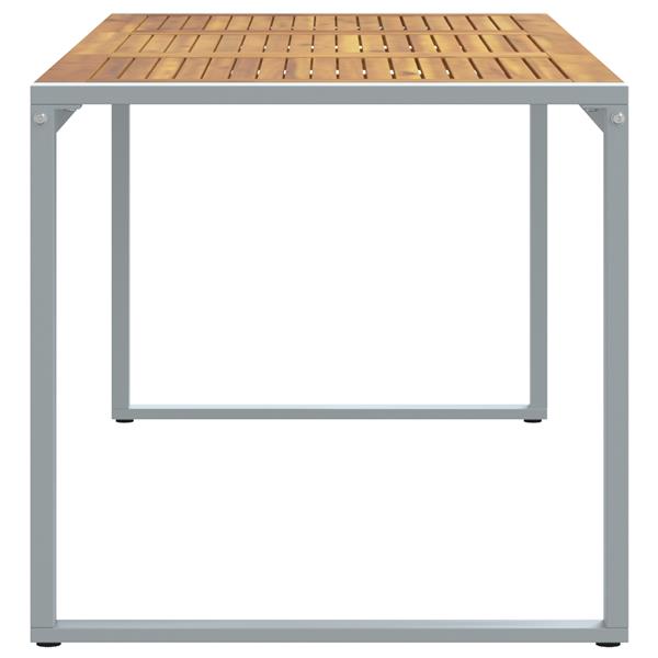 Grote foto vidaxl tuintafel 180x90x75 cm staal en massief acaciahout grijs tuin en terras tuinmeubelen