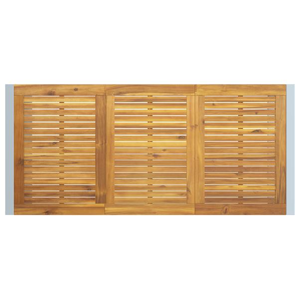 Grote foto vidaxl tuintafel 180x90x75 cm staal en massief acaciahout grijs tuin en terras tuinmeubelen