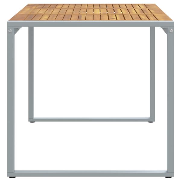 Grote foto vidaxl tuintafel 160x80x75 cm staal en massief acaciahout grijs tuin en terras tuinmeubelen