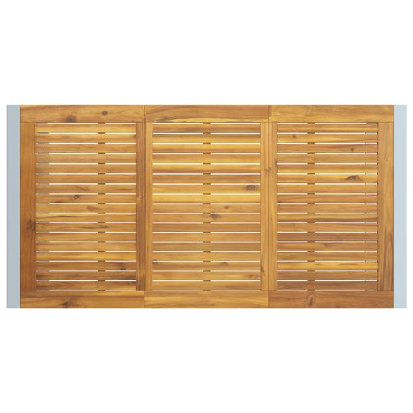 Grote foto vidaxl tuintafel 160x80x75 cm staal en massief acaciahout grijs tuin en terras tuinmeubelen