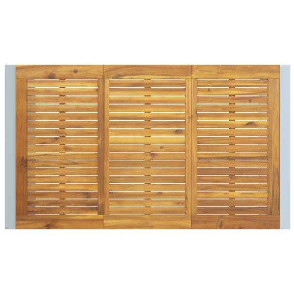 Grote foto vidaxl tuintafel 140x80x75 cm staal en massief acaciahout grijs tuin en terras tuinmeubelen