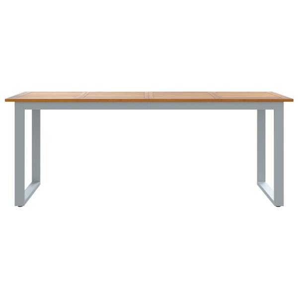 Grote foto vidaxl tuintafel 200x90x75 cm staal en massief acaciahout grijs tuin en terras tuinmeubelen
