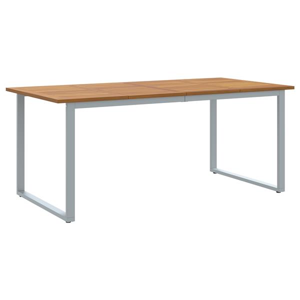 Grote foto vidaxl tuintafel 180x90x75 cm staal en massief acaciahout grijs tuin en terras tuinmeubelen