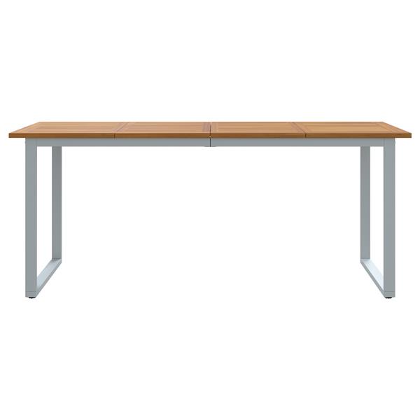 Grote foto vidaxl tuintafel 180x90x75 cm staal en massief acaciahout grijs tuin en terras tuinmeubelen