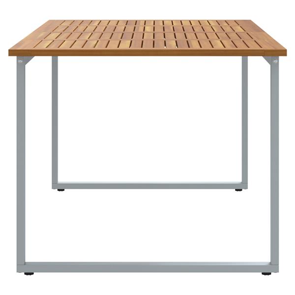 Grote foto vidaxl tuintafel 180x90x75 cm staal en massief acaciahout grijs tuin en terras tuinmeubelen