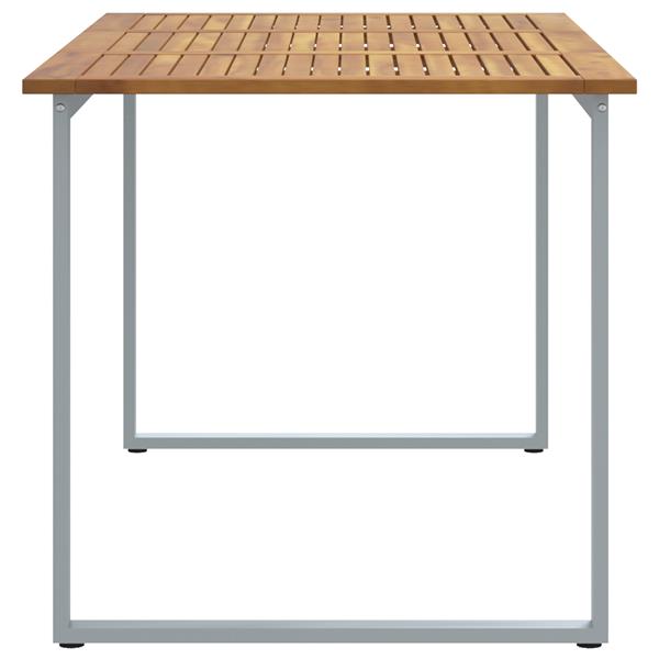 Grote foto vidaxl tuintafel 160x80x75 cm staal en massief acaciahout grijs tuin en terras tuinmeubelen