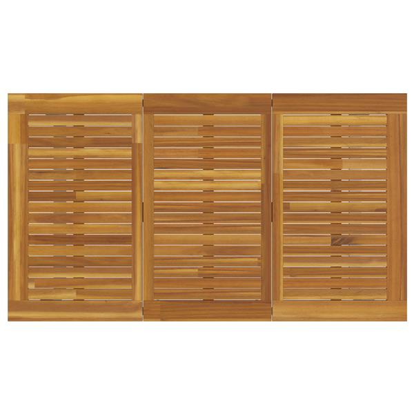 Grote foto vidaxl tuintafel 140x80x75 cm staal en massief acaciahout grijs tuin en terras tuinmeubelen