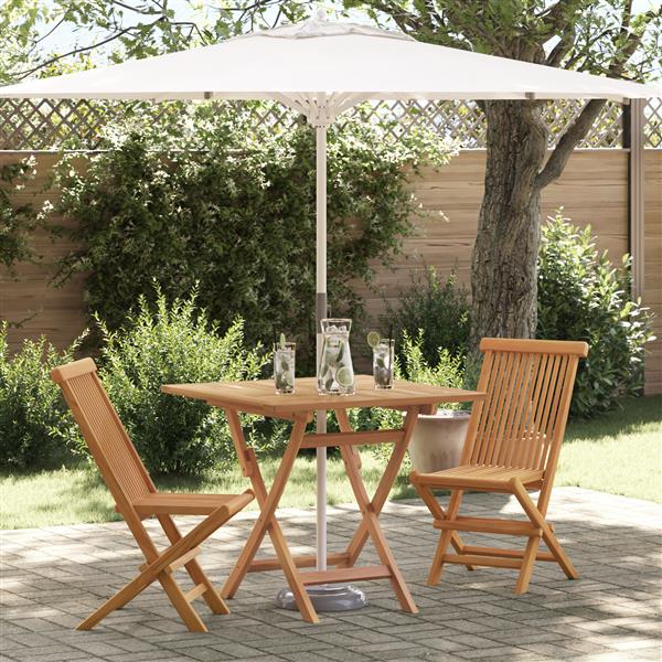 Grote foto vidaxl 3 delige vouwbare tuin bistro set van massief acaciahout tuin en terras tuinmeubelen