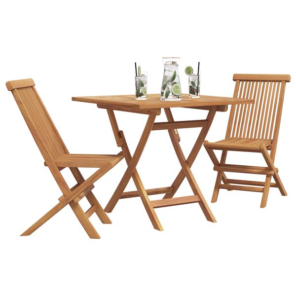 Grote foto vidaxl 3 delige vouwbare tuin bistro set van massief acaciahout tuin en terras tuinmeubelen