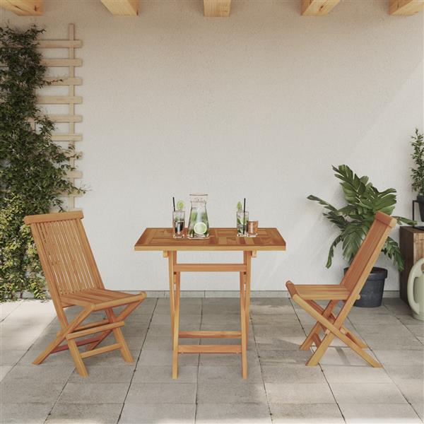 Grote foto vidaxl 3 delige vouwbare tuin bistro set van massief acaciahout tuin en terras tuinmeubelen