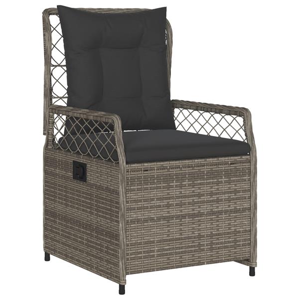 Grote foto vidaxl 3 delige tuin eetset grijs poly rattan tuin en terras tuinmeubelen