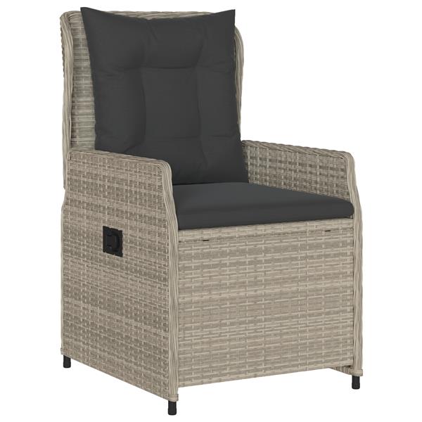 Grote foto vidaxl 3 delige tuinset lichtgrijs poly rattan tuin en terras tuinmeubelen