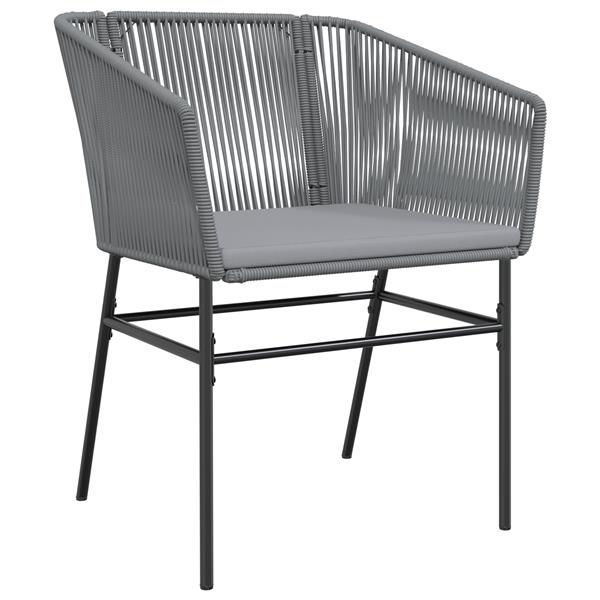 Grote foto vidaxl 5 delige tuinset met kussens grijs poly rattan tuin en terras tuinmeubelen