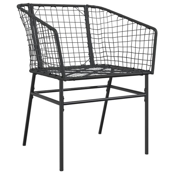 Grote foto vidaxl 5 delige tuin eettafelset zwart poly rattan tuin en terras tuinmeubelen