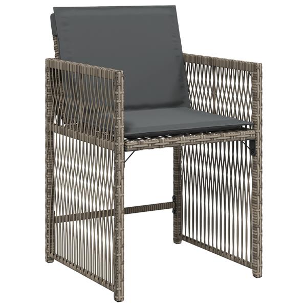 Grote foto vidaxl 5 delige tuinset met kussens in grijs poly rattan tuin en terras tuinmeubelen