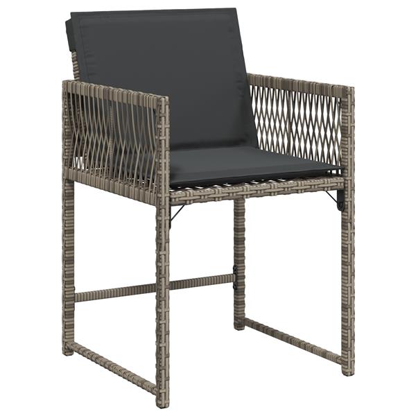 Grote foto vidaxl 9 delige tuinset met kussens in grijs poly rattan tuin en terras tuinmeubelen