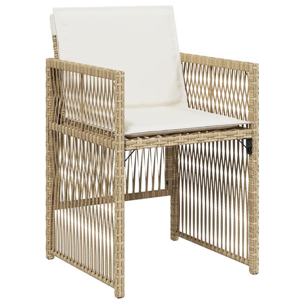 Grote foto vidaxl 5 delige tuinset met kussens poly rattan beige tuin en terras tuinmeubelen