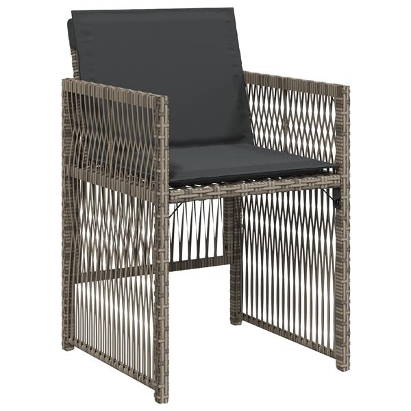 Grote foto vidaxl 5 delige tuinset met kussens poly rattan grijs tuin en terras tuinmeubelen