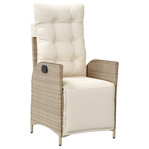 Grote foto vidaxl 3 delige tuinset beige poly rattan tuin en terras tuinmeubelen
