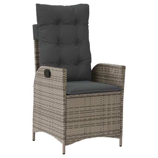 Grote foto vidaxl 3 delige tuinset met kussens grijs poly rattan tuin en terras tuinmeubelen
