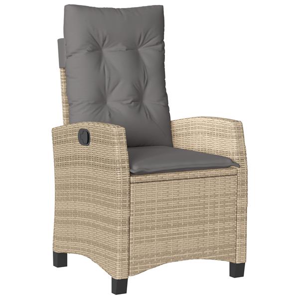 Grote foto vidaxl 3 delige tuinset met kussens in beige poly rattan tuin en terras tuinmeubelen