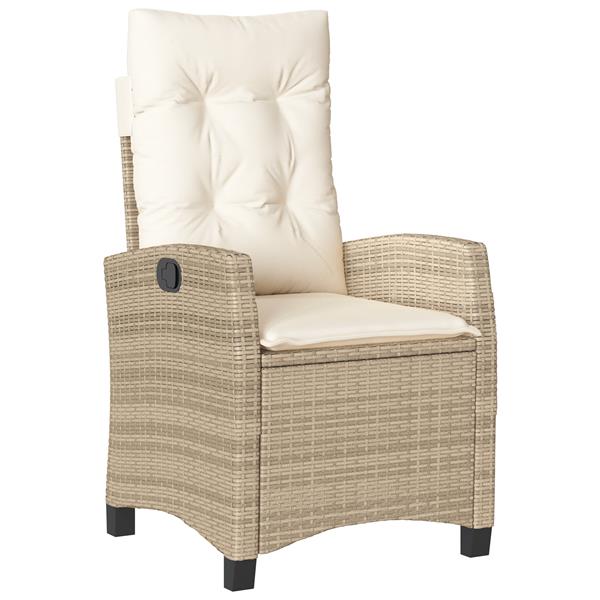Grote foto vidaxl 3 delige tuinset met kussens beige poly rattan tuin en terras tuinmeubelen