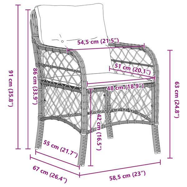 Grote foto vidaxl 5 delige tuinset met kussens zwart poly rattan tuin en terras tuinmeubelen