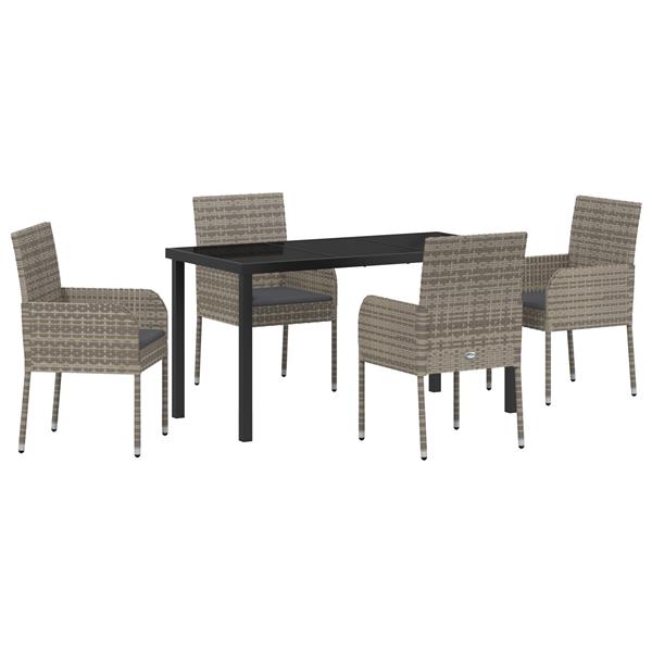 Grote foto vidaxl 5 delige tuinset met kussens van grijs poly rattan tuin en terras tuinmeubelen