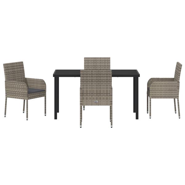 Grote foto vidaxl 5 delige tuinset met kussens van grijs poly rattan tuin en terras tuinmeubelen