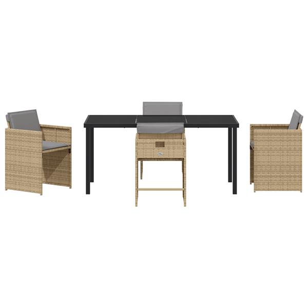 Grote foto vidaxl 5 delige tuinset met kussens beige poly rattan tuin en terras tuinmeubelen
