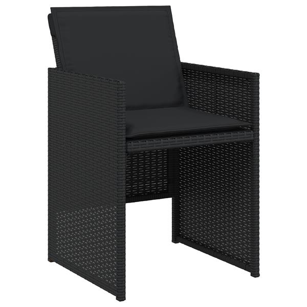 Grote foto vidaxl 5 delige tuinset met kussens zwart poly rattan tuin en terras tuinmeubelen