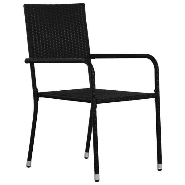 Grote foto vidaxl 5 delige eetset voor in de tuin zwart poly rattan tuin en terras tuinmeubelen