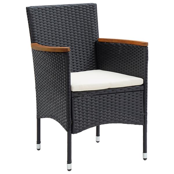 Grote foto vidaxl 5 delige tuinset zwart poly rattan tuin en terras tuinmeubelen
